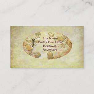 Vintage goldene Bienengeschäftskarte Visitenkarte