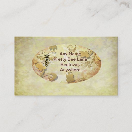 Vintage goldene Bienengeschäftskarte Visitenkarte (Vorderseite)