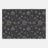 Vintage Goldene Blume Geschenkpapier Set (Vorderseite 2)