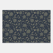 Vintage Goldene Blume Geschenkpapier Set (Vorderseite)