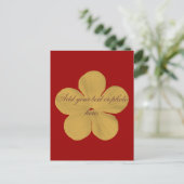 Vintage goldene Blume Postkarte (Stehend Vorderseite)