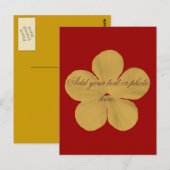 Vintage goldene Blume Postkarte (Vorne/Hinten)