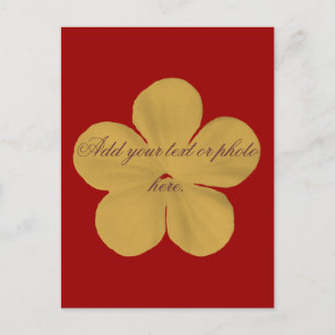Vintage goldene Blume Postkarte
