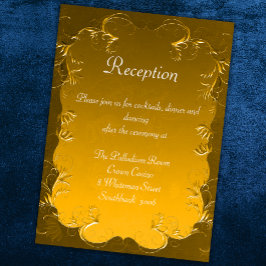 Vintage Goldene Eleganz Hochzeitsempfang Begleitkarte