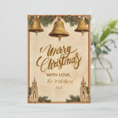 Vintage Goldene Glocken Weihnachten (Stehend Vorderseite)