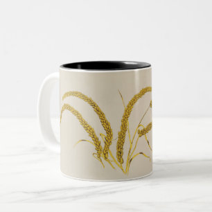 Vintage goldene Hirseähren Chinoiserie-Kunst Zweifarbige Tasse