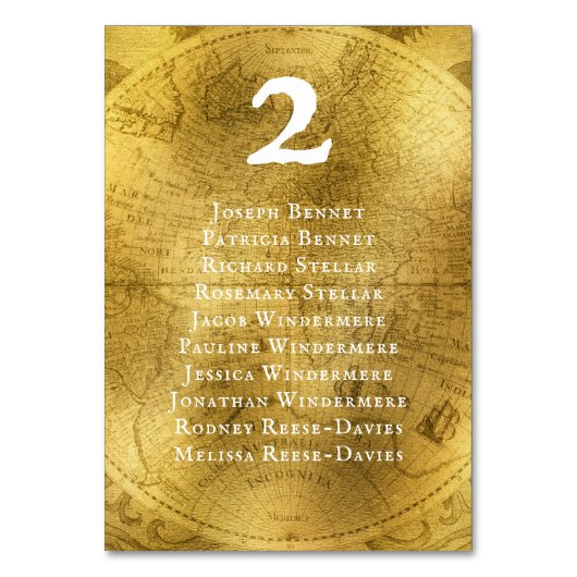 Vintage Goldene Hochzeit Tischnummer (Vorderseite)