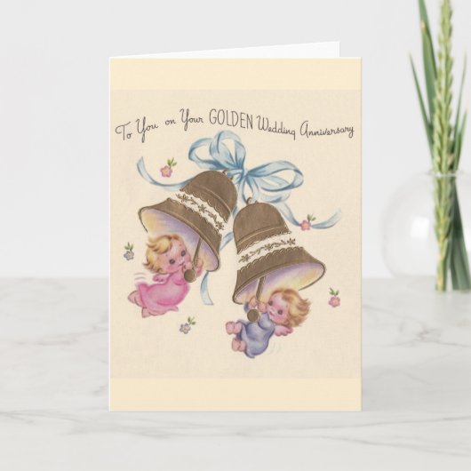 Vintage Goldene Hochzeitskarte Karte (Vorderseite)