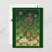 Vintage Goldene Kleeblätter - Postkarte (Vorne/Hinten)