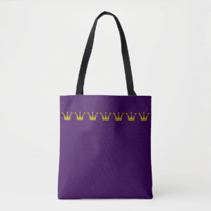 Vintage goldene Kronen-Grenze + Ihre Ideen Tasche