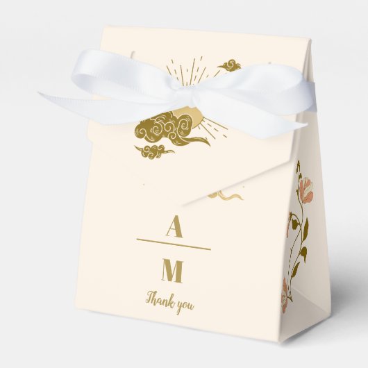 Vintage goldene mystische botanische Hochzeit Geschenkschachtel (Vorderseite)