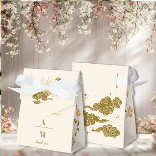 Vintage goldene mystische botanische Hochzeit Geschenkschachtel