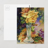 Vintage Goldene Rose Postkarte (Vorne/Hinten)