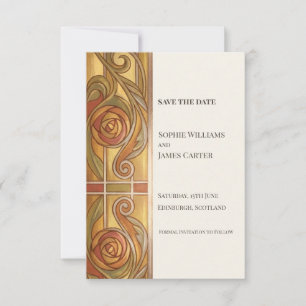 Vintage Goldene Rose Save The Date