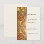 Vintage Goldene Rose Save The Date (Vorne/Hinten)