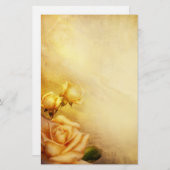 Vintage goldene Rosen Briefpapier (Vorne/Hinten)