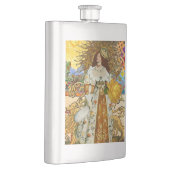 Vintage Goldene Sonne: Leo Zodiac Kunstgalerie Flachmann (Rechts)