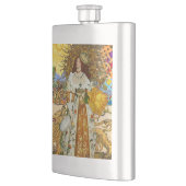 Vintage Goldene Sonne: Leo Zodiac Kunstgalerie Flachmann (Links)