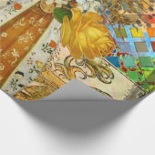 Vintage Goldene Sonne: Leo Zodiac Kunstgalerie Geschenkpapier (Ecke)