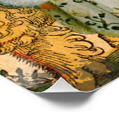 Vintage Goldene Sonne: Leo Zodiac Kunstgalerie Poster (Ecke)