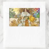 Vintage Goldene Sonne: Leo Zodiac Kunstgalerie Rechteckiger Aufkleber (Tasche)