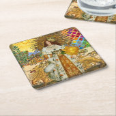 Vintage Goldene Sonne: Leo Zodiac Kunstgalerie Rechteckiger Pappuntersetzer (angewinkelt)