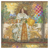 Vintage Goldene Sonne: Leo Zodiac Kunstgalerie Stoff (Nahaufnahme)