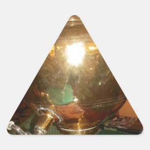 Vintage Goldene Teekanne Wandkunst & Druck Dreieckiger Aufkleber