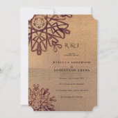 Vintage Goldene Textur Ziermuster Hochzeit Einladung (Vorderseite)