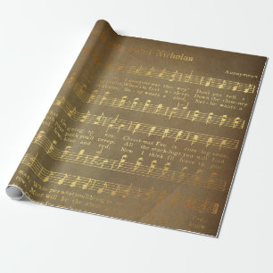 Vintage goldene Weihnachtsnoten Geschenkpapier