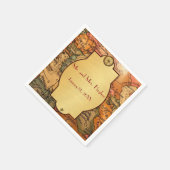 Vintage Goldene Weltreise Serviette (Ecke)