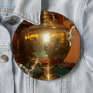 Vintage Goldener Teekannen-Wandkunst & -Druck Button