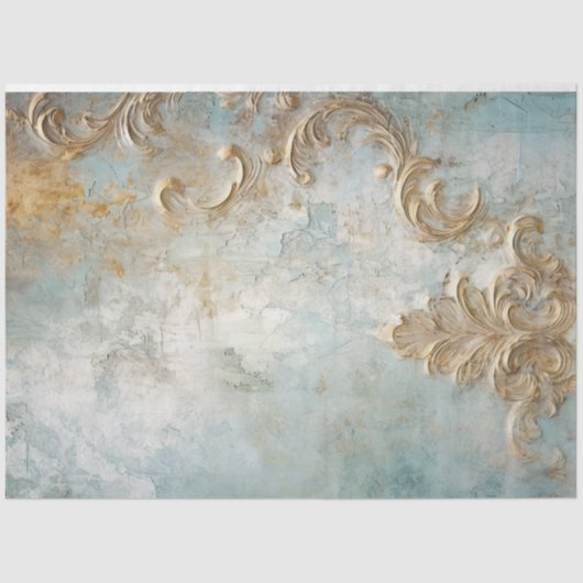 Vintage Goldfolie Barockschmuck Seidenpapier (Vorderseite)