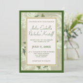 Vintage Goldfolie Einladung (Stehend Vorderseite)