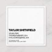 Vintage Goldfolie Quadratische Visitenkarte (Rückseite)