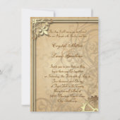 Vintage Goldgears Steampunk Hochzeit Einladung (Rückseite)
