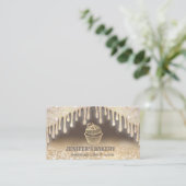 Vintage Goldglatter-niedliche Kuchenbäckerei Visitenkarte (Stehend Vorderseite)