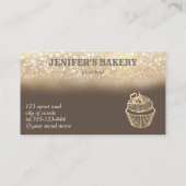 Vintage Goldglatter-niedliche Kuchenbäckerei Visitenkarte (Rückseite)
