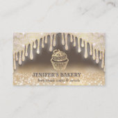 Vintage Goldglatter-niedliche Kuchenbäckerei Visitenkarte (Vorderseite)
