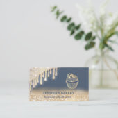 Vintage Goldglatter-niedliche Kuchenbäckerei Visitenkarte (Stehend Vorderseite)