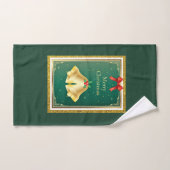 Vintage Goldglocken mit grünen Weihnachten Badhandtuch Set (Handtuch)