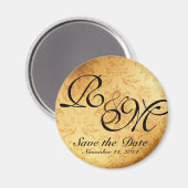 Vintage Goldhochzeit speichern das Datum Magnet (Vorderseite/Rückseite)