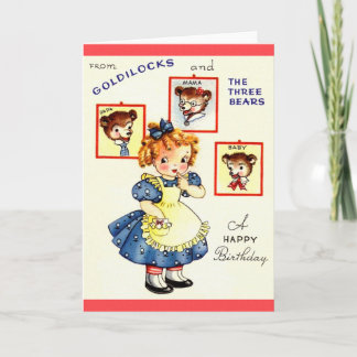 Vintage Goldilocks und drei Bären Geburtstag Card Karte