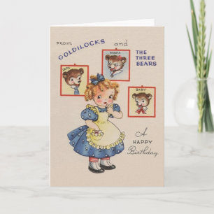 Vintage Goldilocks und drei Bären Geburtstagskarte Karte