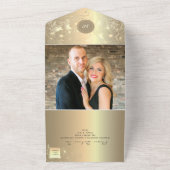 Vintage Goldkalligrafie-Hochzeit All In One Einladung (Außenbereich)