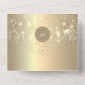 Vintage Goldkalligrafie-Hochzeit All In One Einladung (Rückseite)