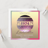 Vintage Goldkarte von 1974 50. Geburtstag Karte (Vorderseite/Rückseite Beispiel)