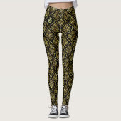 Vintage Goldklebemuster Leggings (Vorderseite)