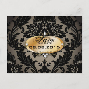 Vintage Goldklemmhochzeit Save the Date Ankündigungspostkarte
