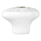 Vintage Goldkönigin Bee & Light Blue Filigree Keramikknauf (Seitenansicht)